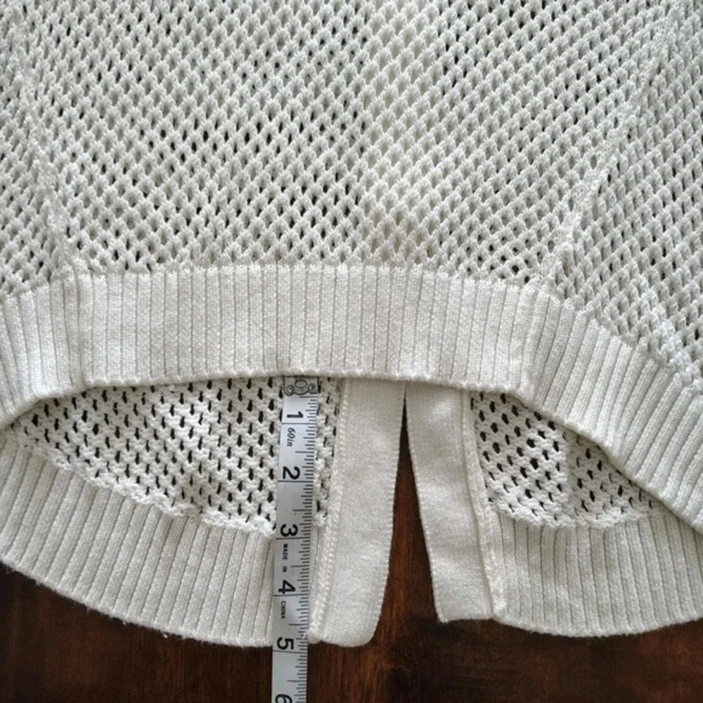Michael Kors Blouse Womens Size XS Long Sleeve Ivory Knitted Coachella Boho Edgy